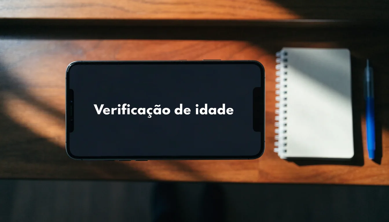 Uma folha de licença em papel com um selo vermelho, pousada numa secretária de madeira ao lado de uma caneta