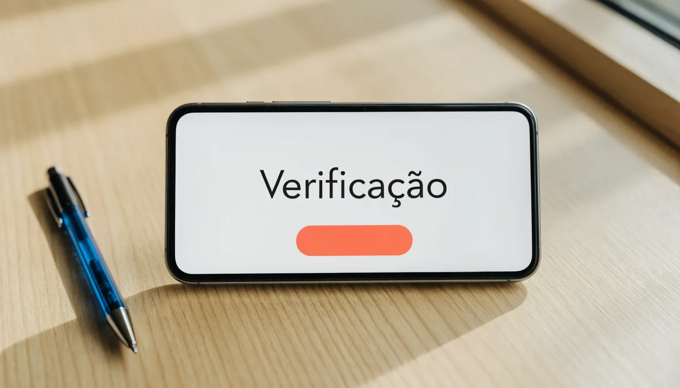 Uma folha de licença em papel com um selo vermelho, pousada numa secretária de madeira ao lado de uma caneta