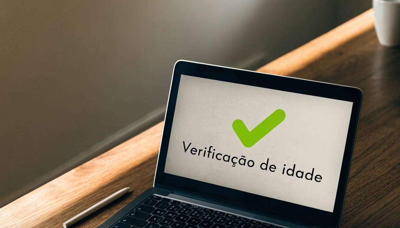 Uma folha de licença em papel com um selo vermelho, pousada numa secretária de madeira ao lado de uma caneta